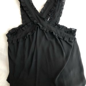 JCrew cross neck blouse